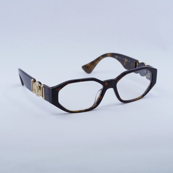 Versace VE3320U 108 Eyeglasses Dark Havana 56mm Geometric Frame - Picture 5 of 11